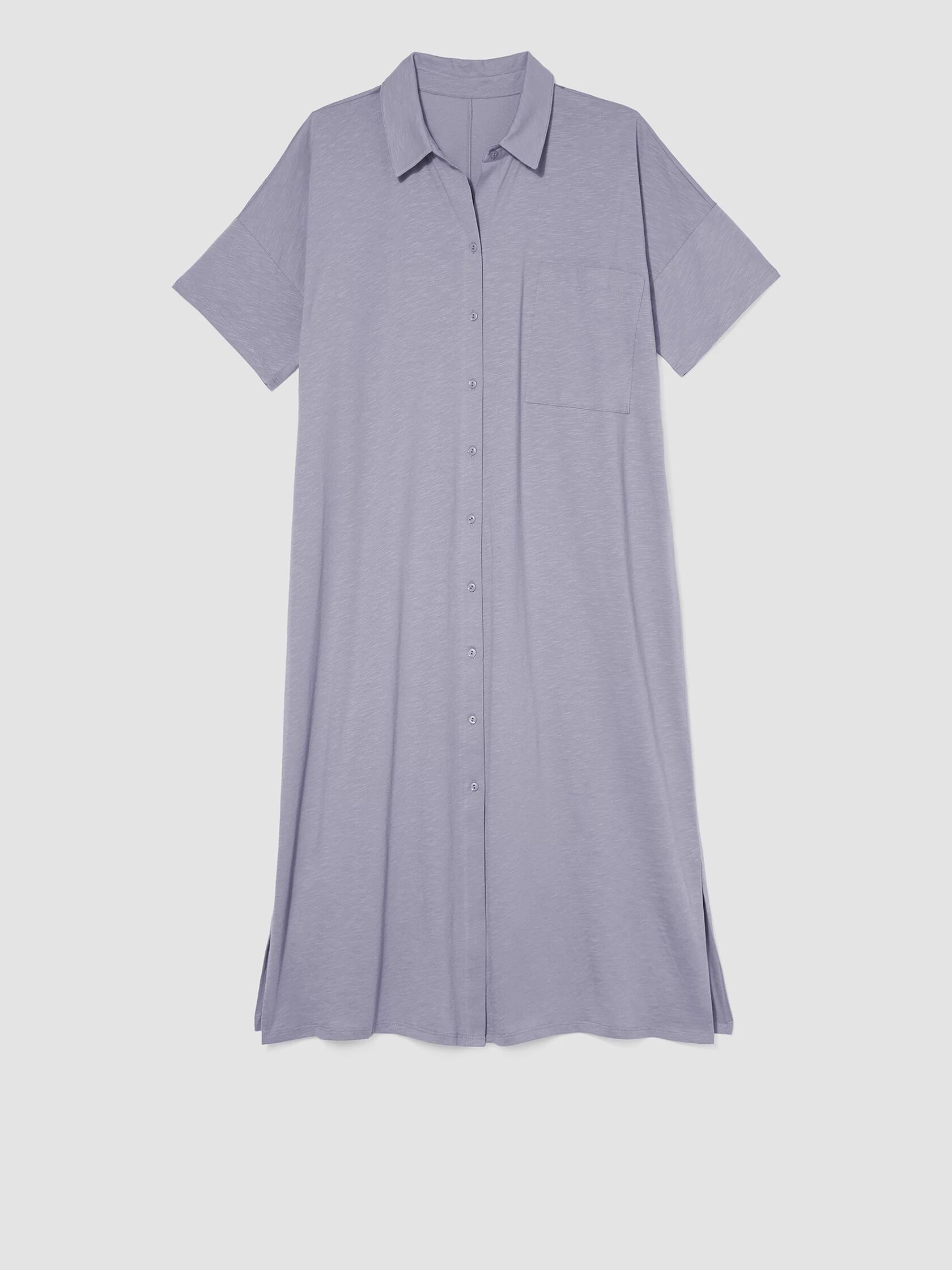 Organic Cotton Slub Jersey Classic Collar Dress