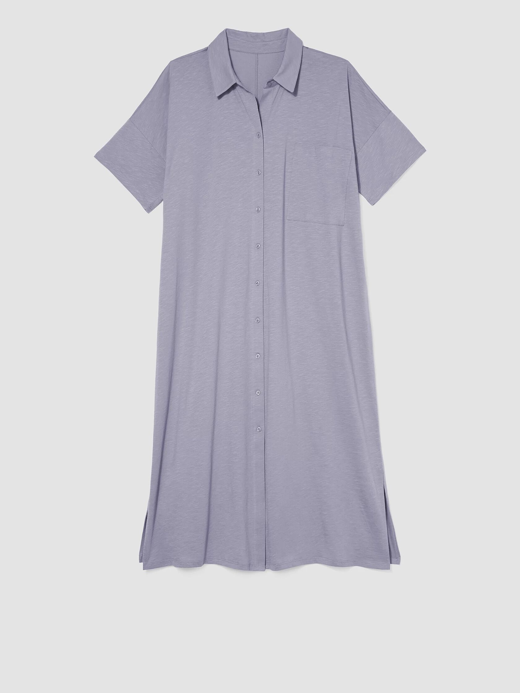 Slubby Organic Cotton Classic Collar Sleep Dress