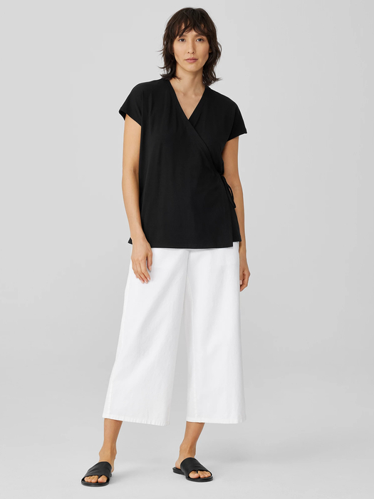 Fine Jersey Wrap Top | EILEEN FISHER