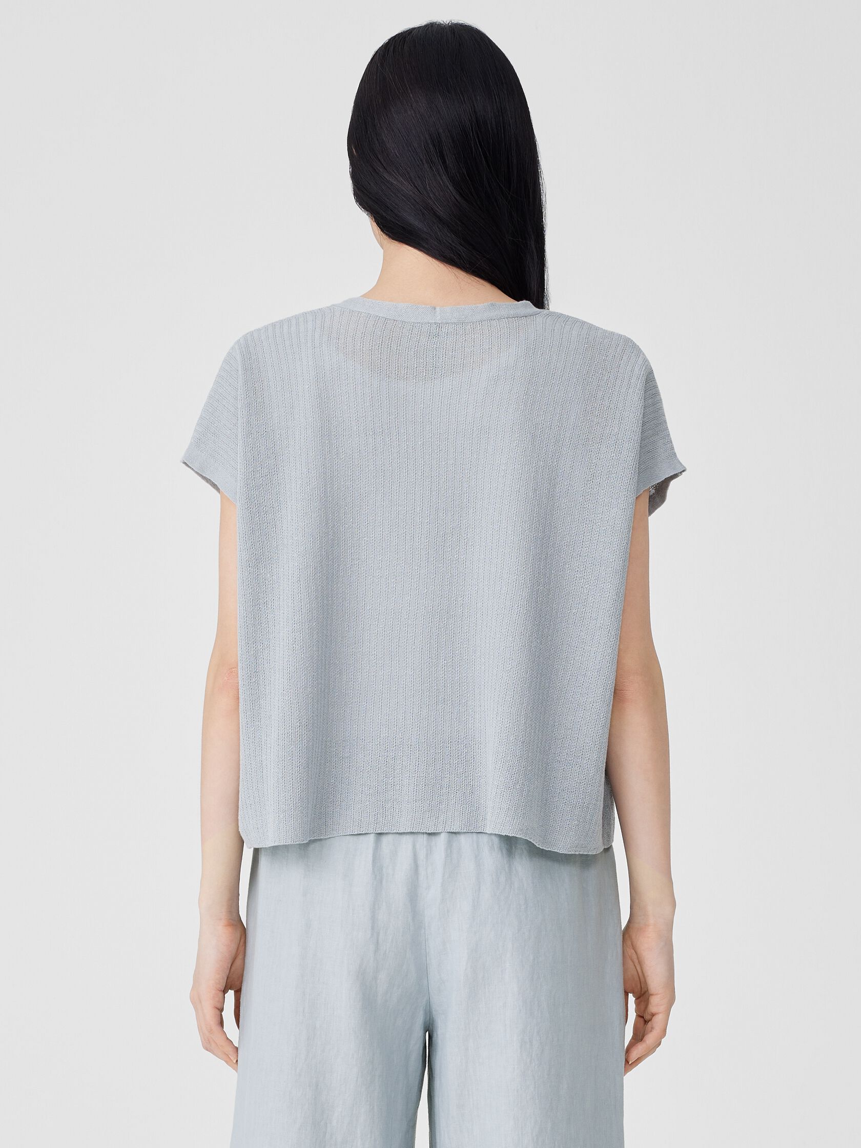 Organic Linen Cotton Short-Sleeve Cardigan