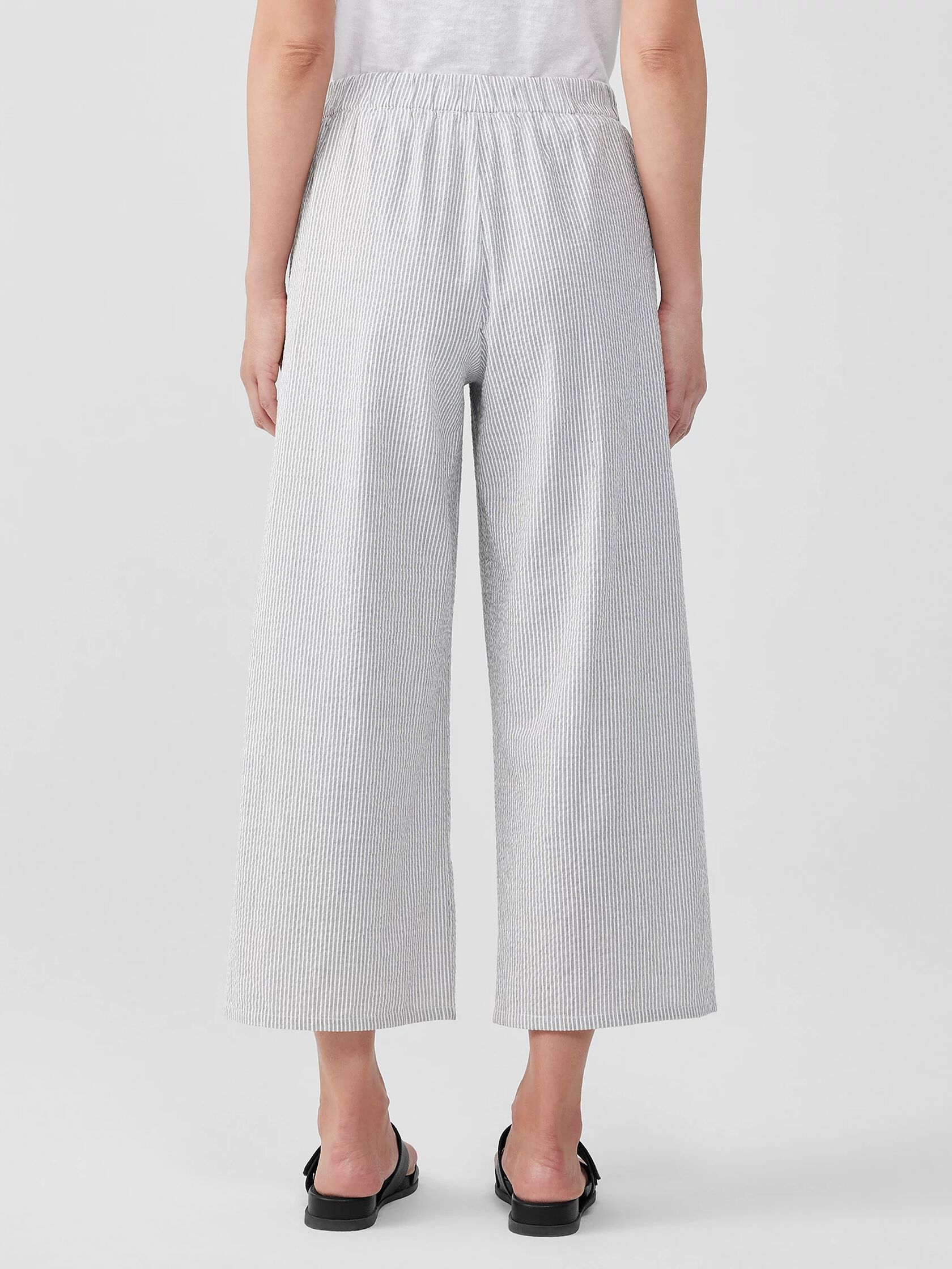 Organic Cotton Ripple Wide-Leg Pant