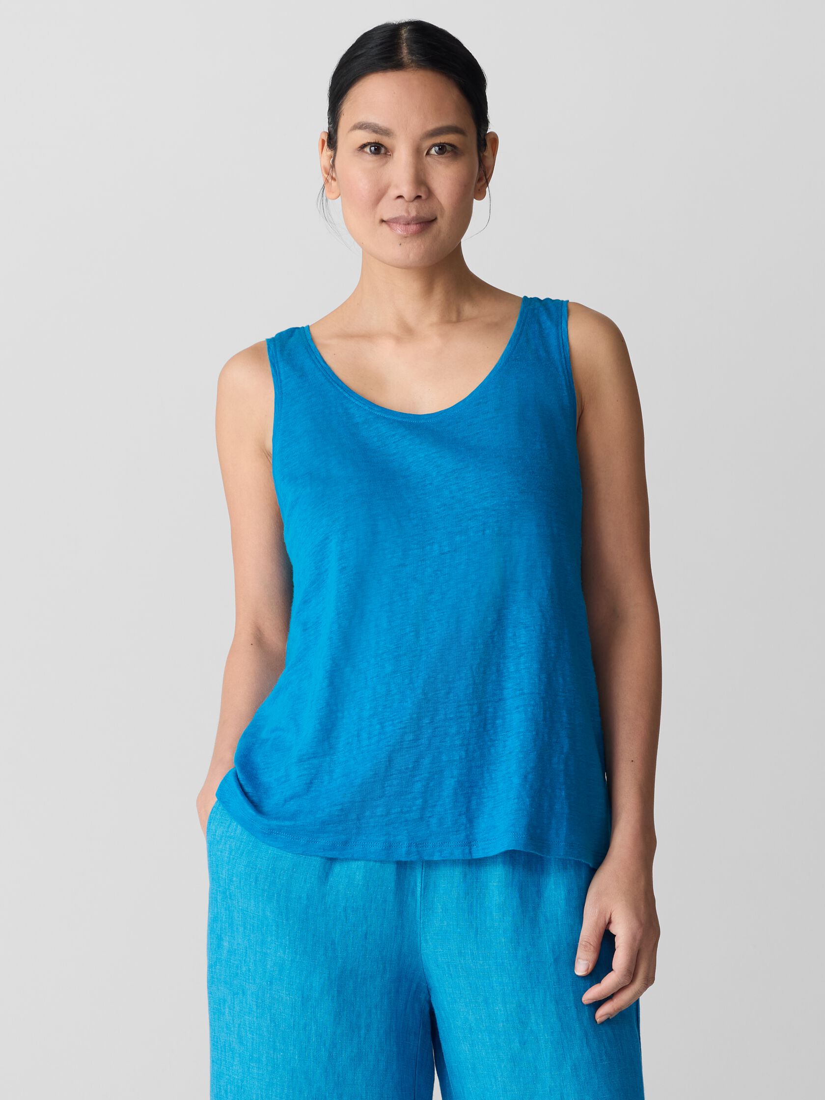 Organic Linen Jersey Scoop Neck Tank