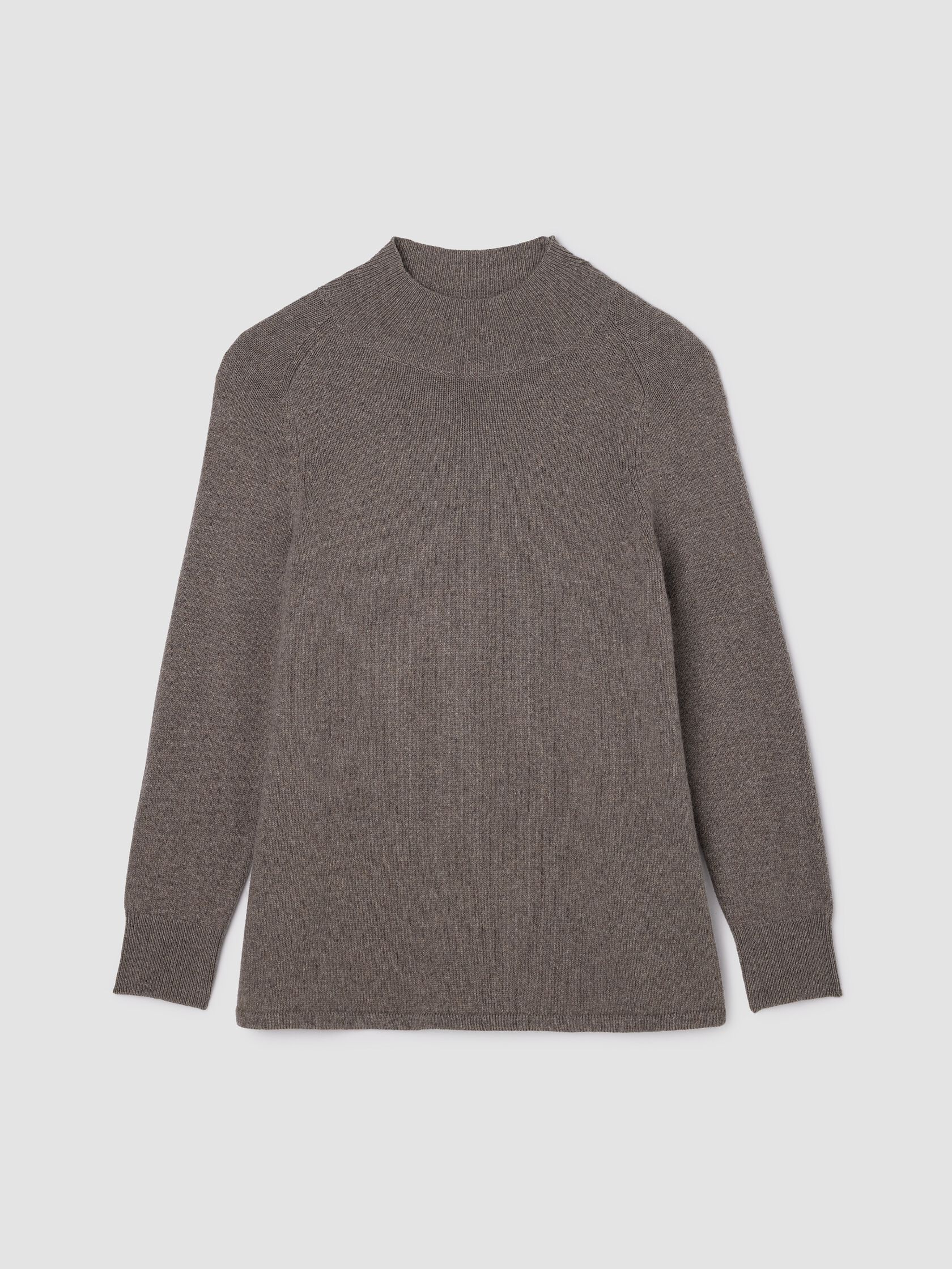 Cotton & Recycled Cashmere Turtleneck Long Top