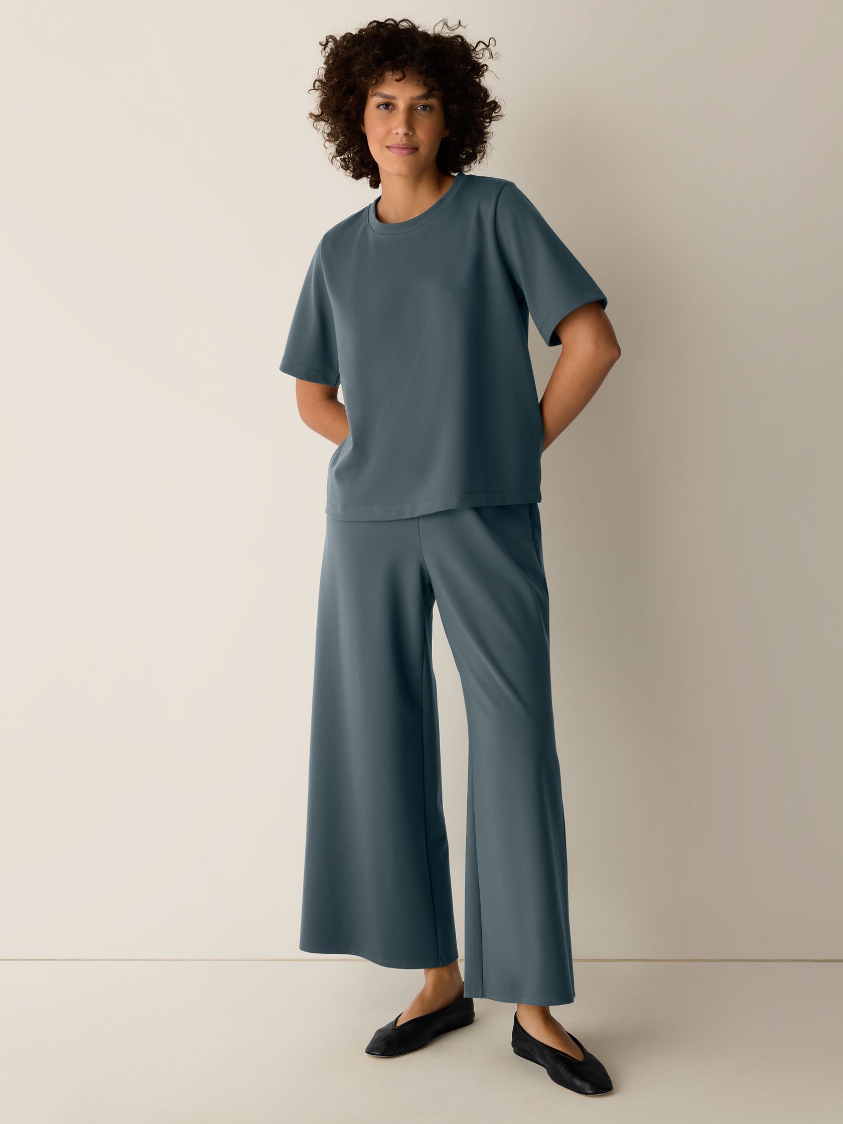 Lightweight Ponte Crew Neck Tee