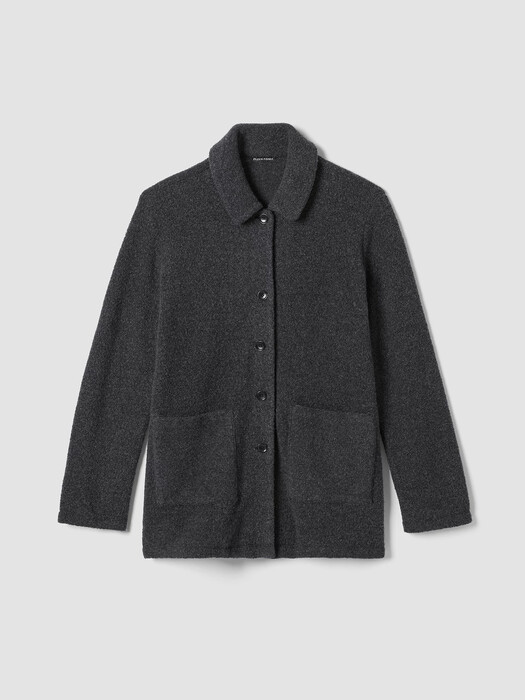 Boucle Wool Knit Classic Collar Jacket