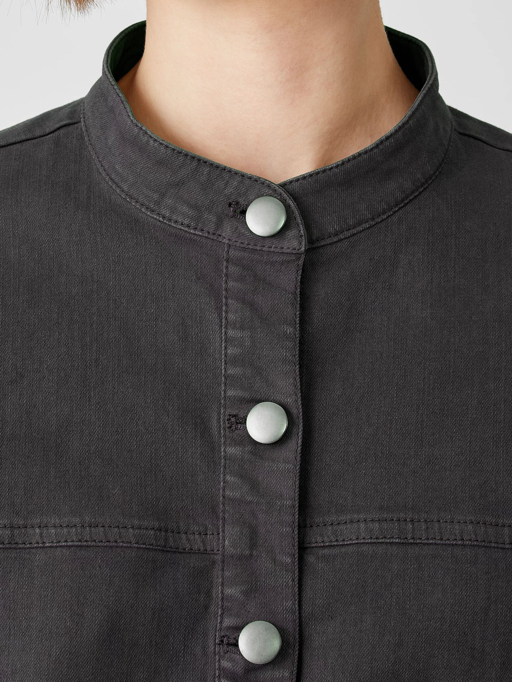 Organic Cotton Denim Stand Collar Jacket