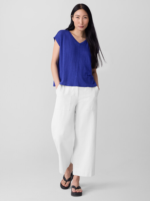 Organic Linen Jersey V-Neck Tee