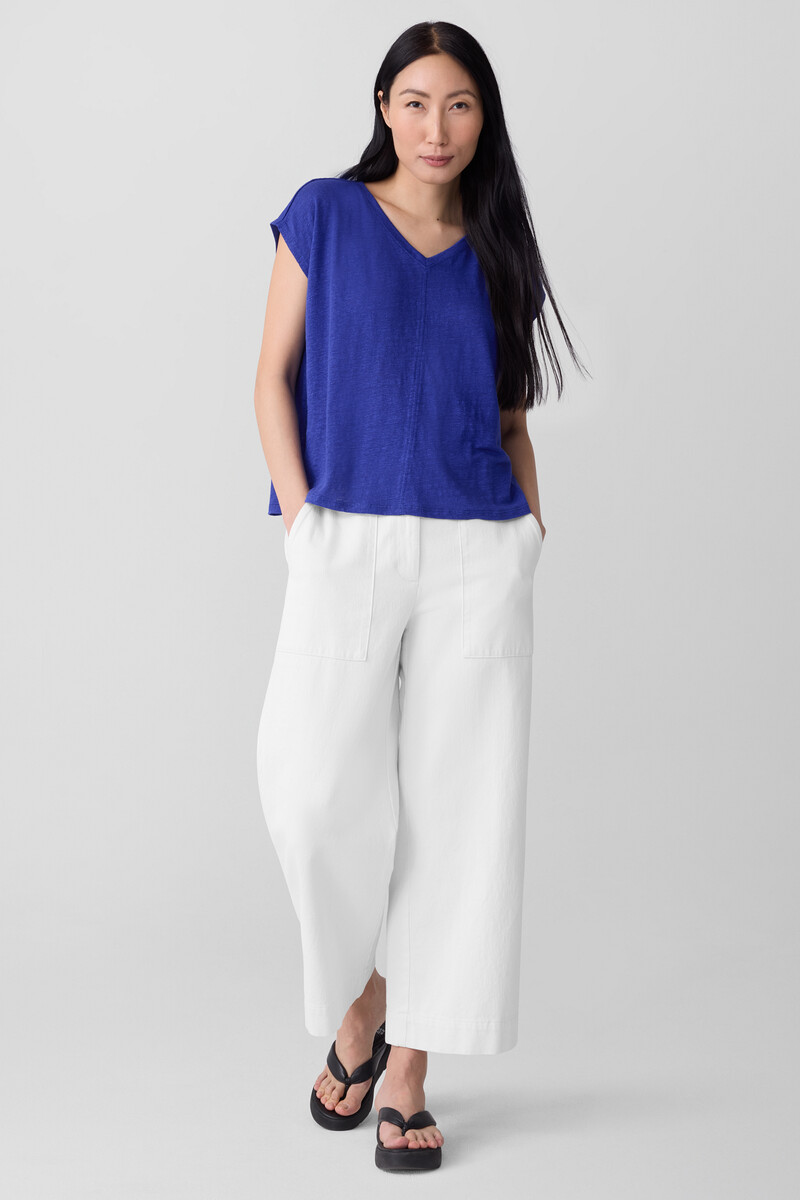 Organic Linen Jersey V-Neck Tee Organic Linen Jersey V-Neck Tee