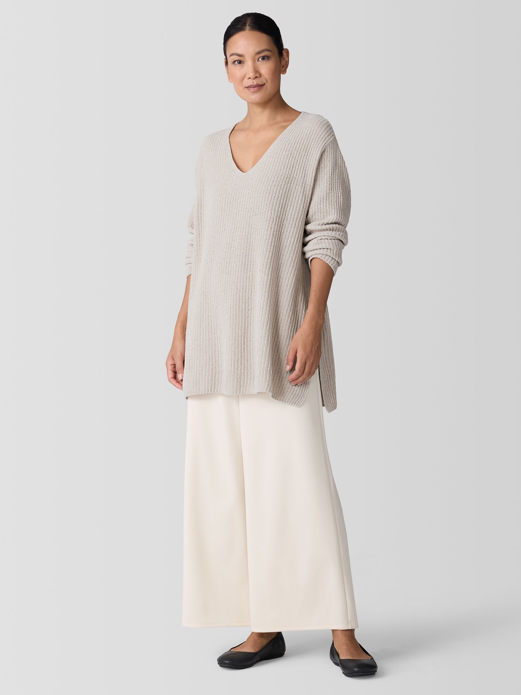 Organic Cotton Chenille V-Neck Top