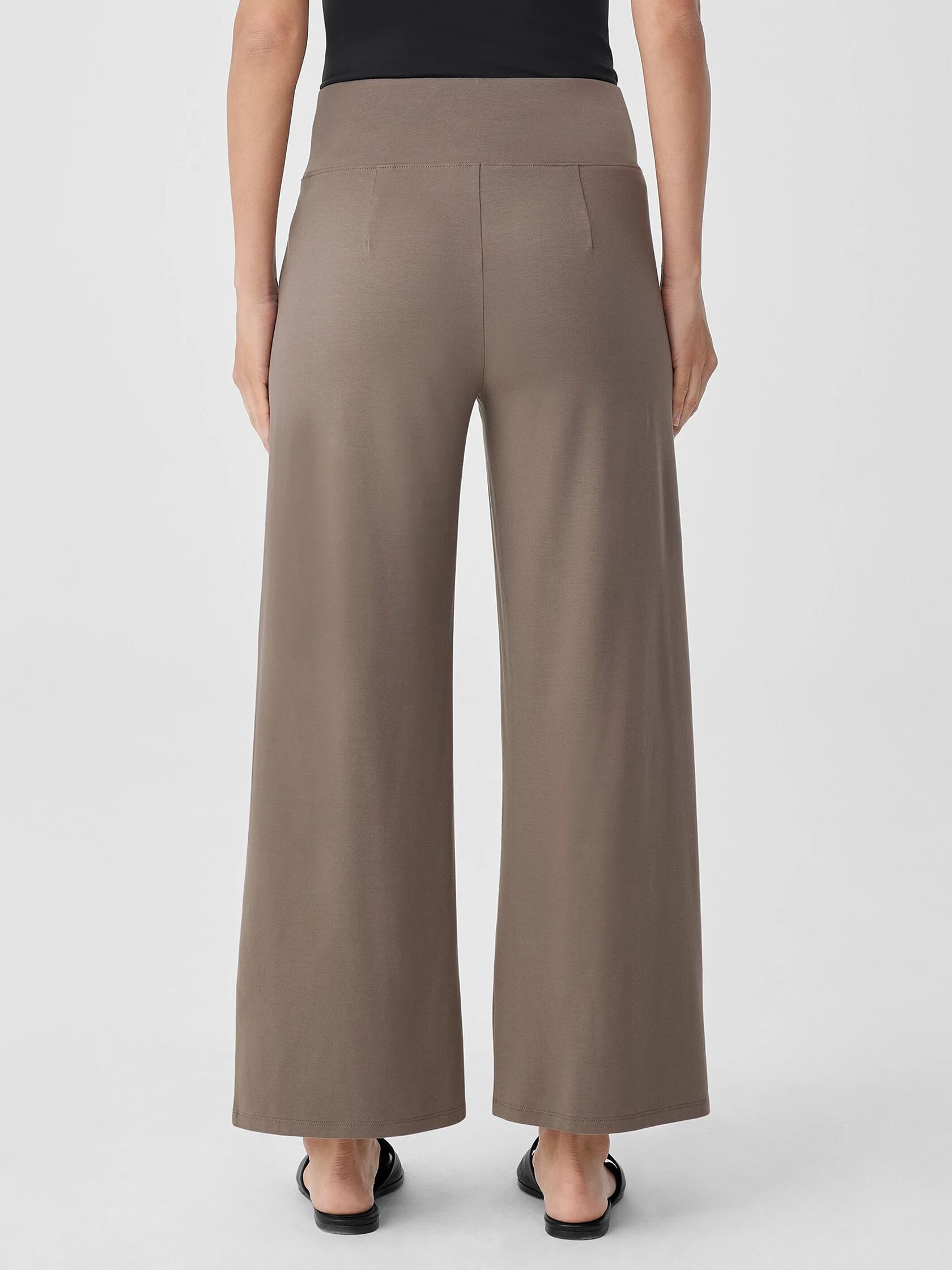 Stretch Jersey Knit Wide-Leg Pant
