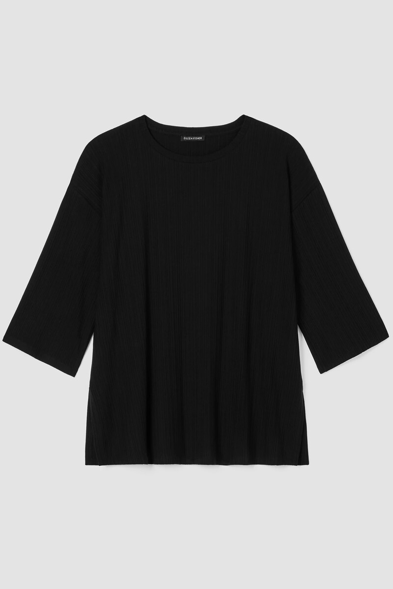 Variegated Rib Knit Crew Neck Long Top Variegated Rib Knit Crew Neck Long Top