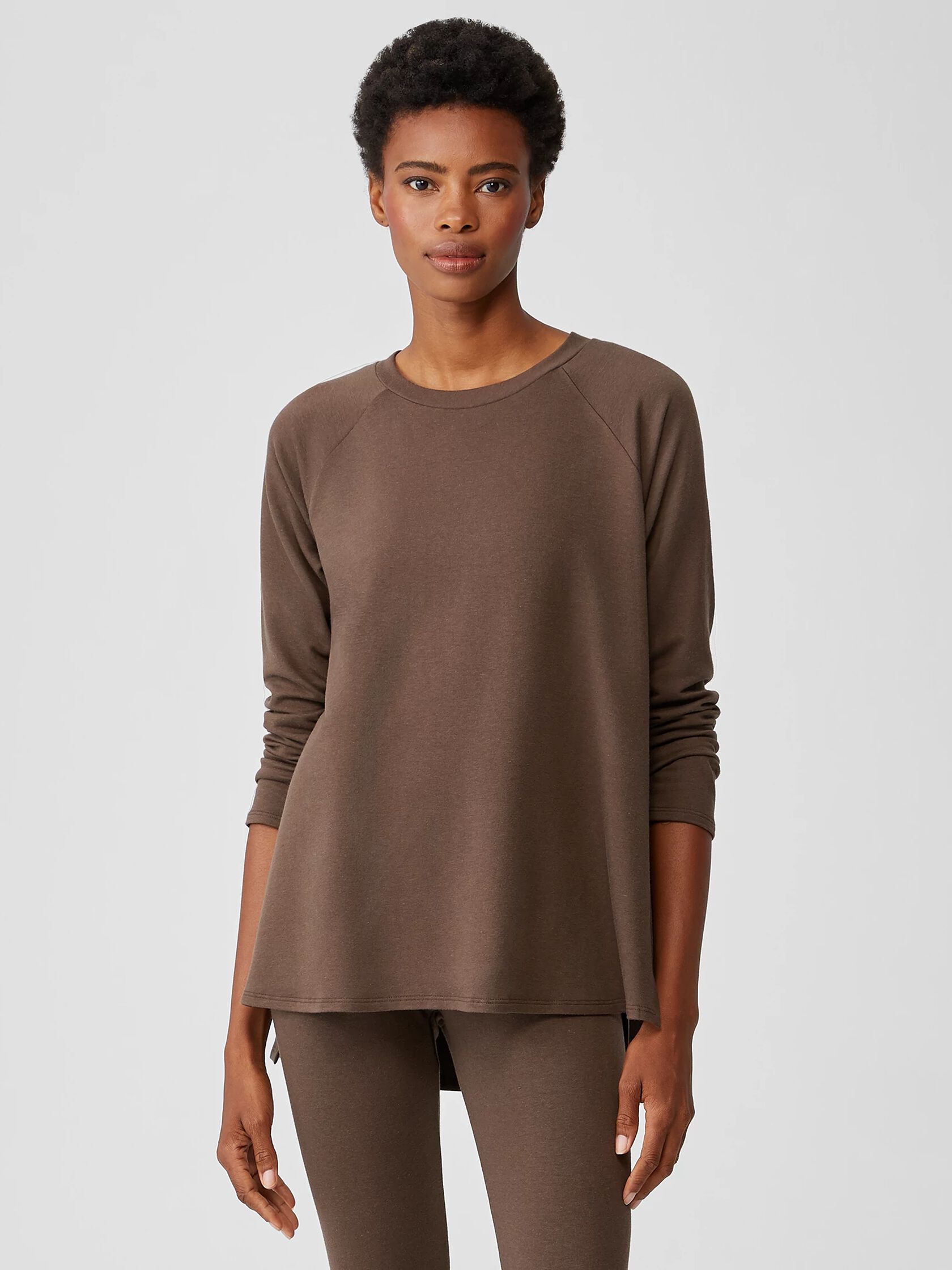 Cozy Brushed Terry Raglan-Sleeve Top