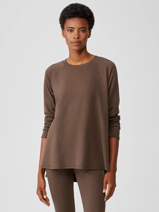 Cozy Brushed Terry Raglan-Sleeve Top