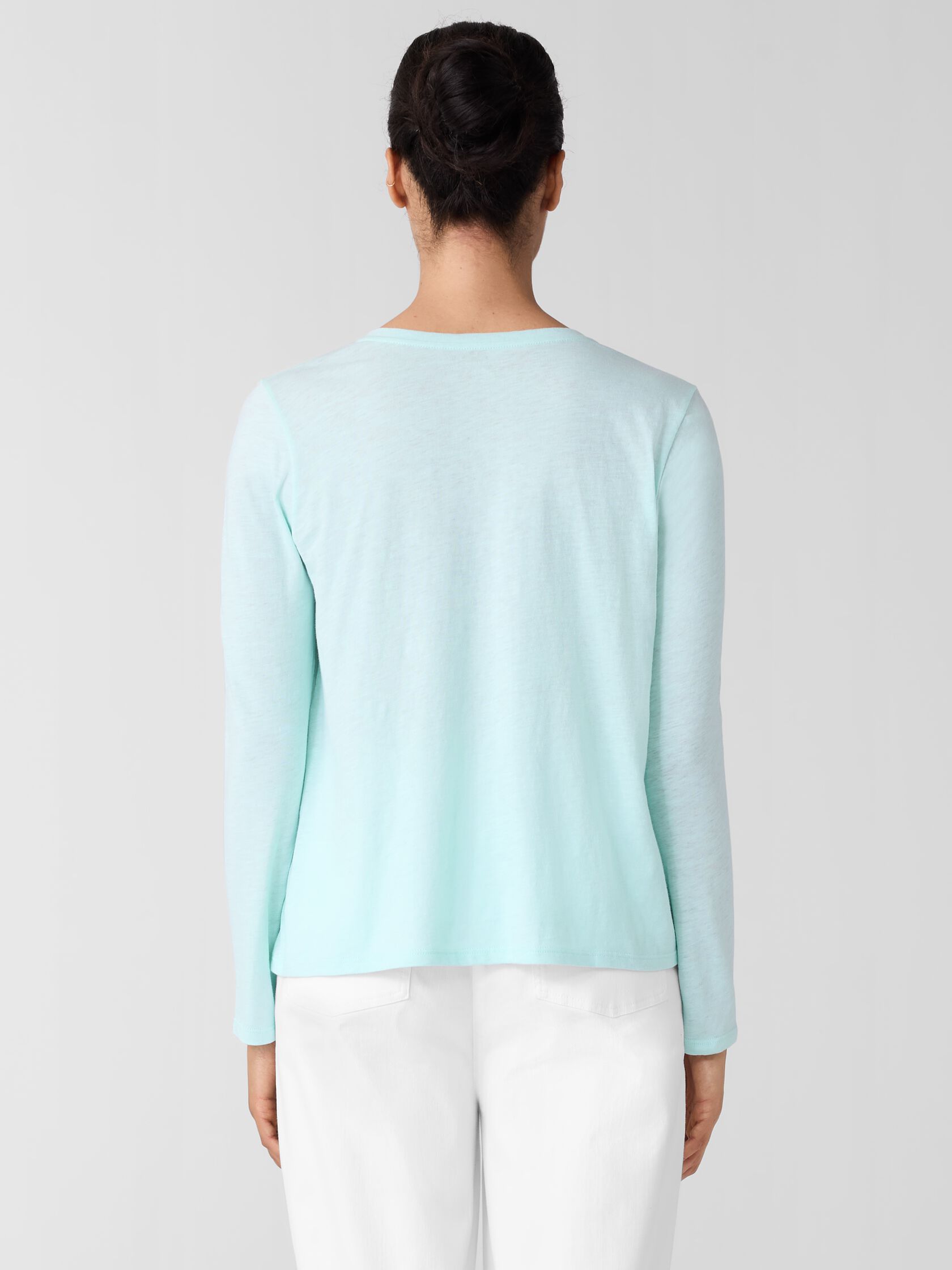 Organic Cotton Slubby Jersey V-Neck Top