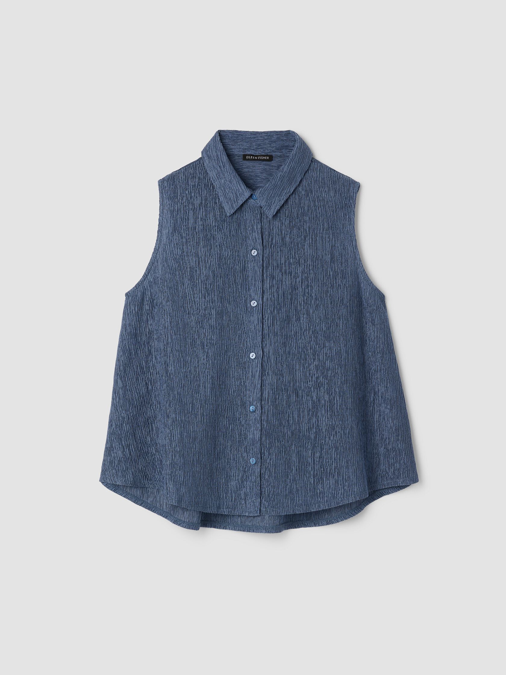 Woven Pliss&eacute; Sleeveless Shirt