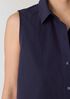 Washed Organic Cotton Poplin Sleeveless Shirt
