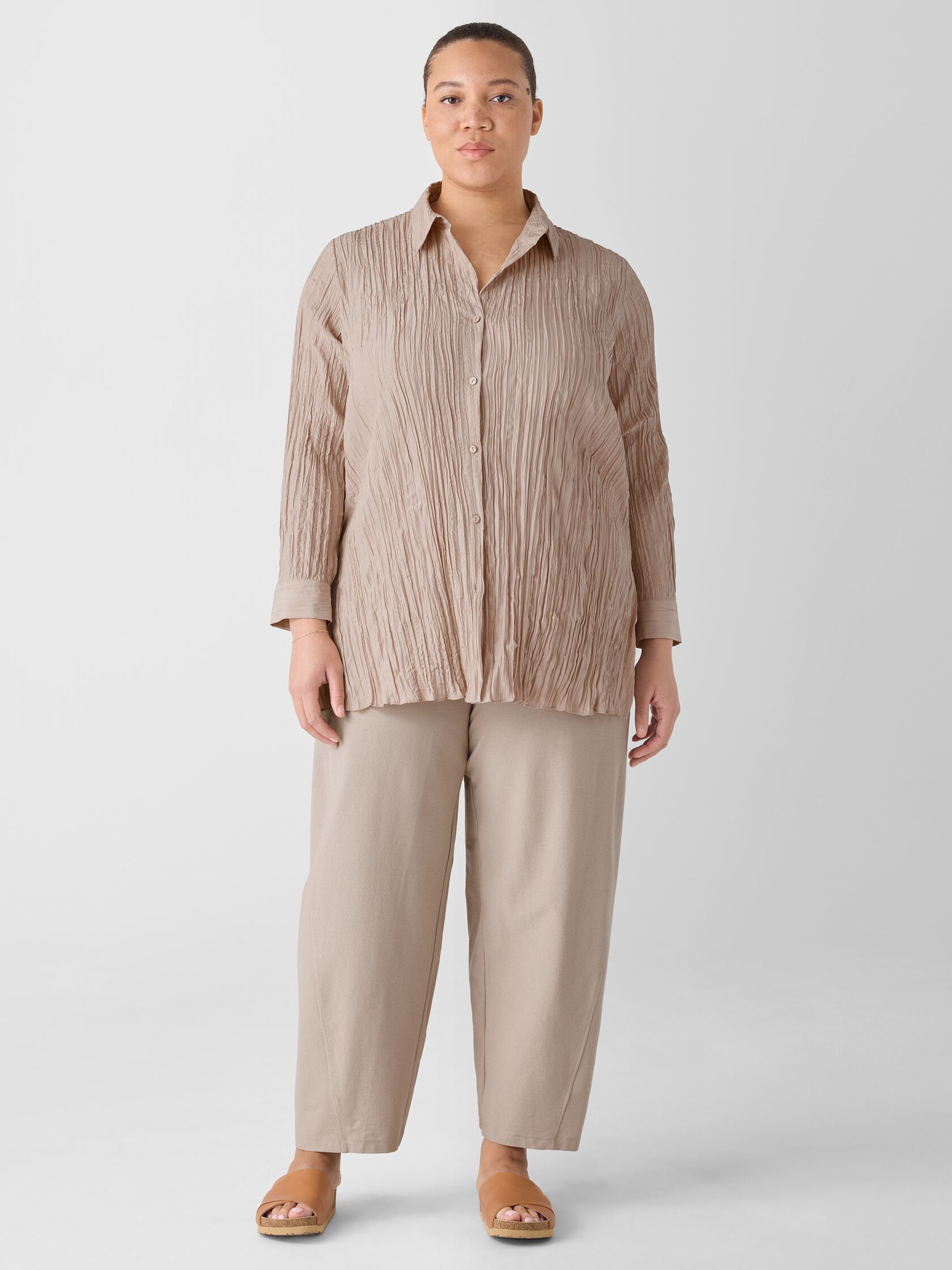 Washable Stretch Crepe Lantern Pant
