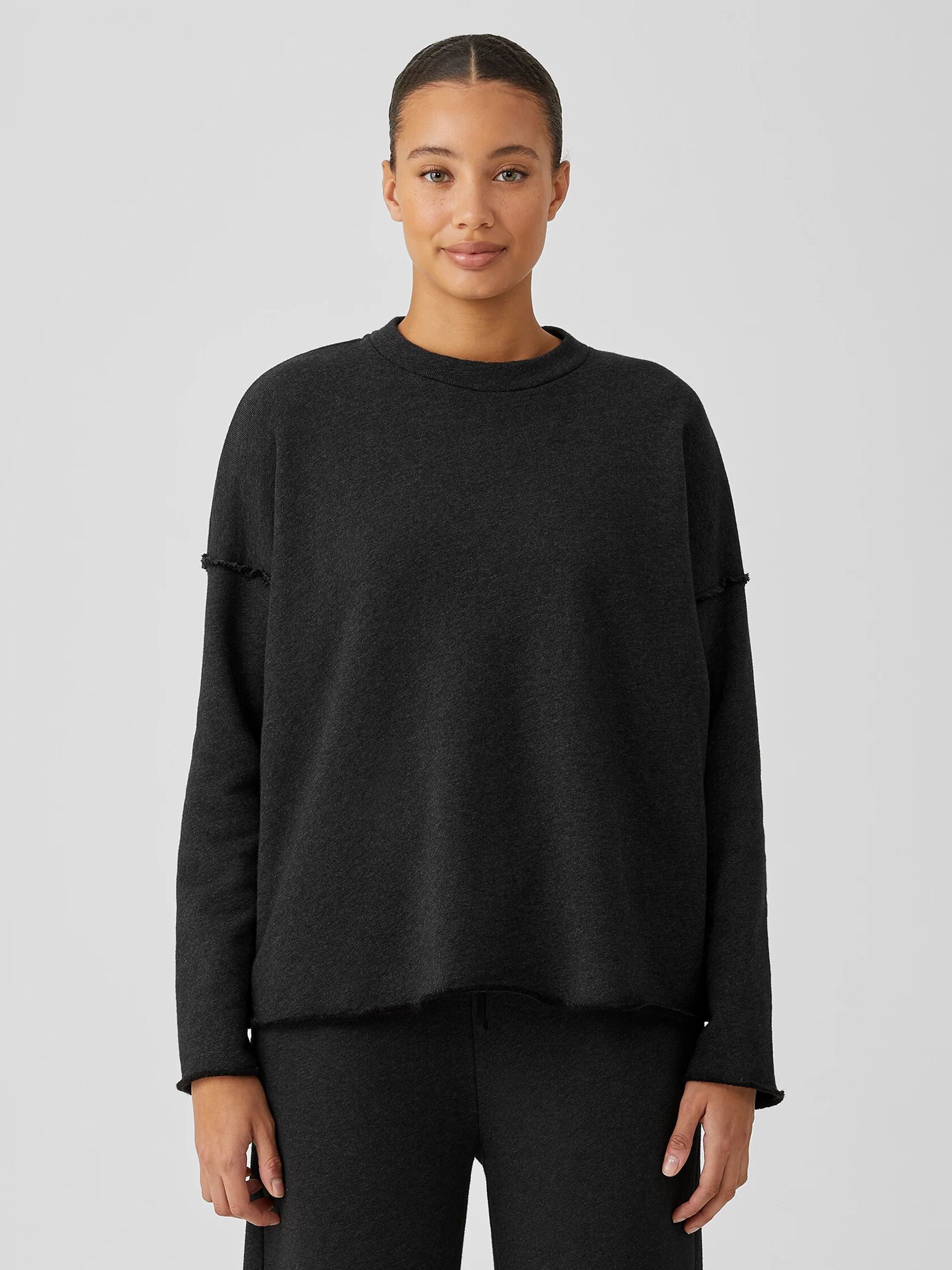 Organic Cotton French Terry Box-Top | EILEEN FISHER