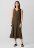 Crushed Silk V-Neck Dress