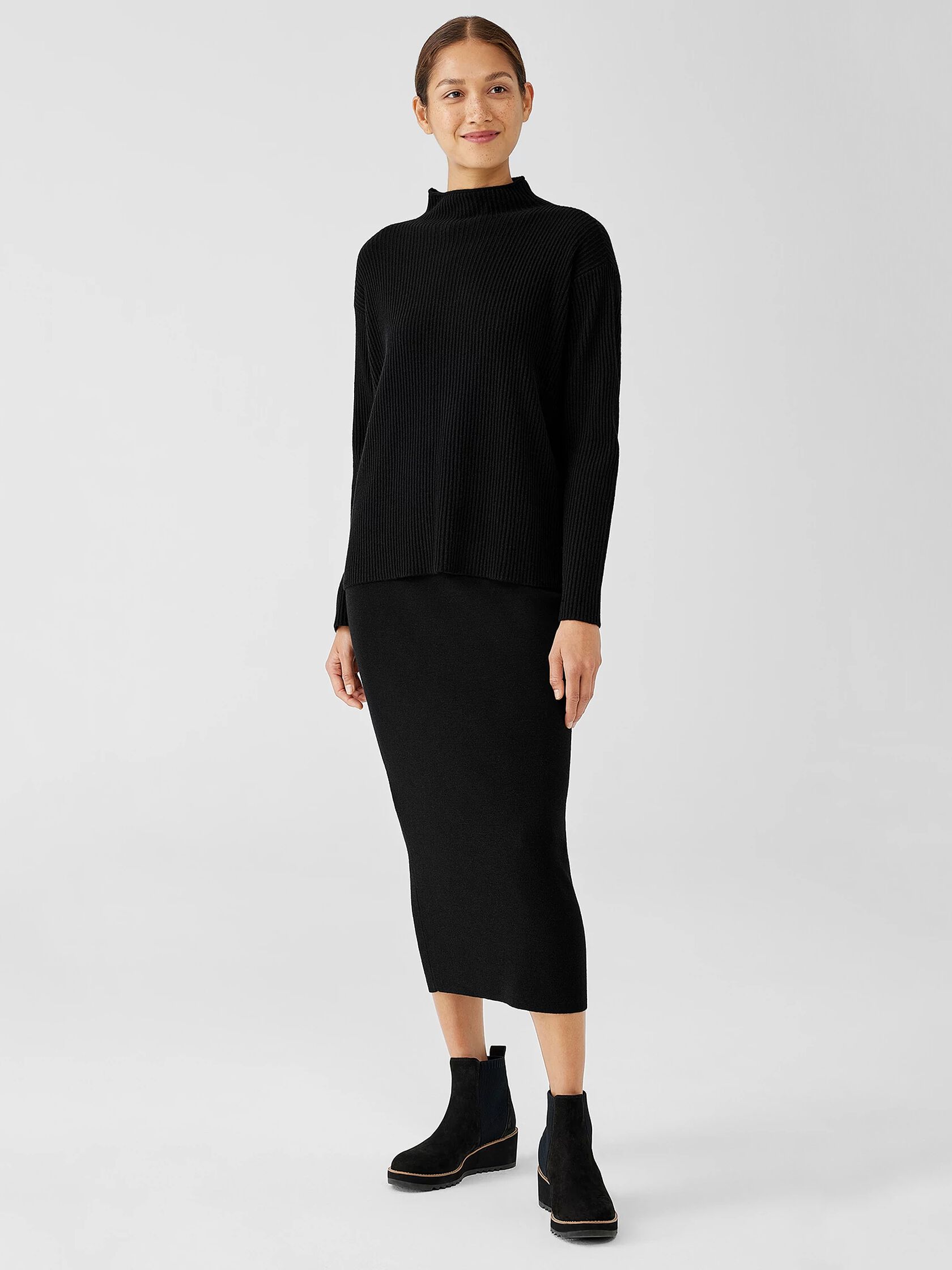 Italian Cashmere Funnel Neck Top