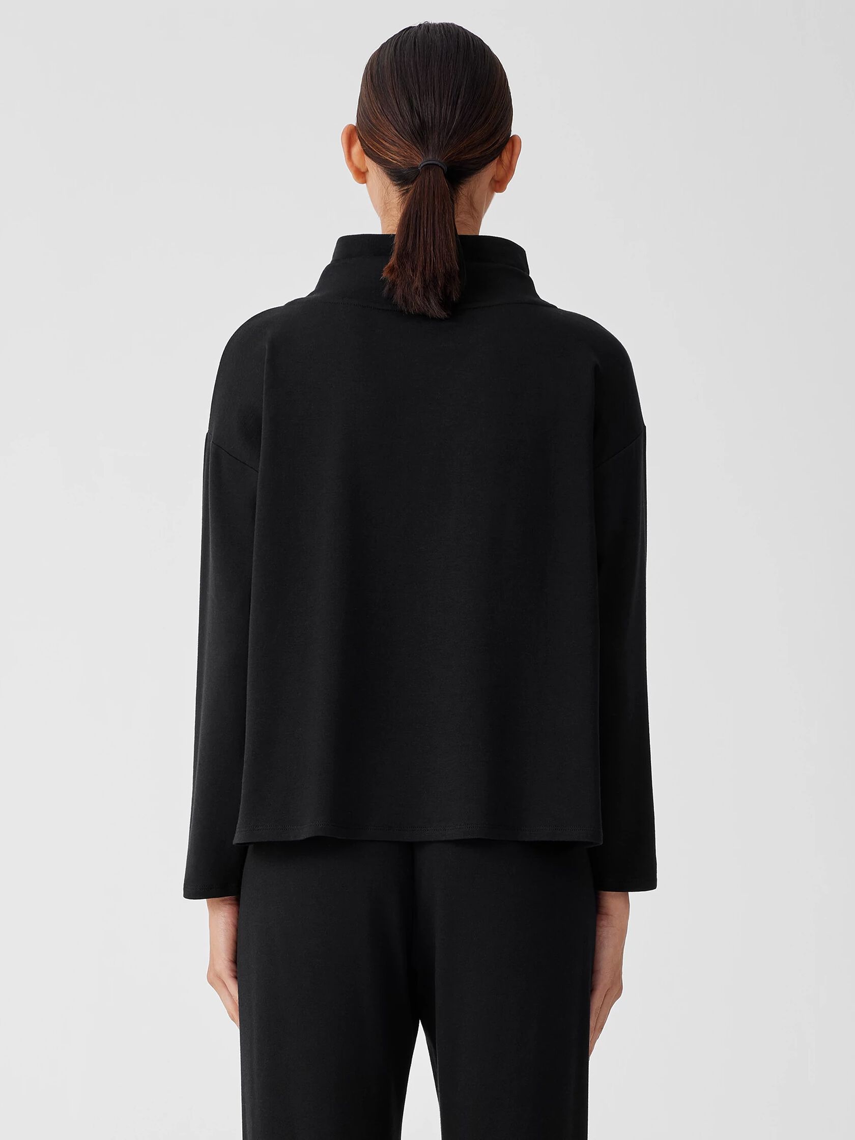 Cozy Brushed Terry Hug Funnel Neck Top