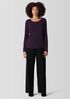 Stretch Silk Jersey Scoop Neck Top