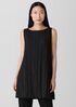 Crinkle Silk Habutai Bateau Neck Long Top