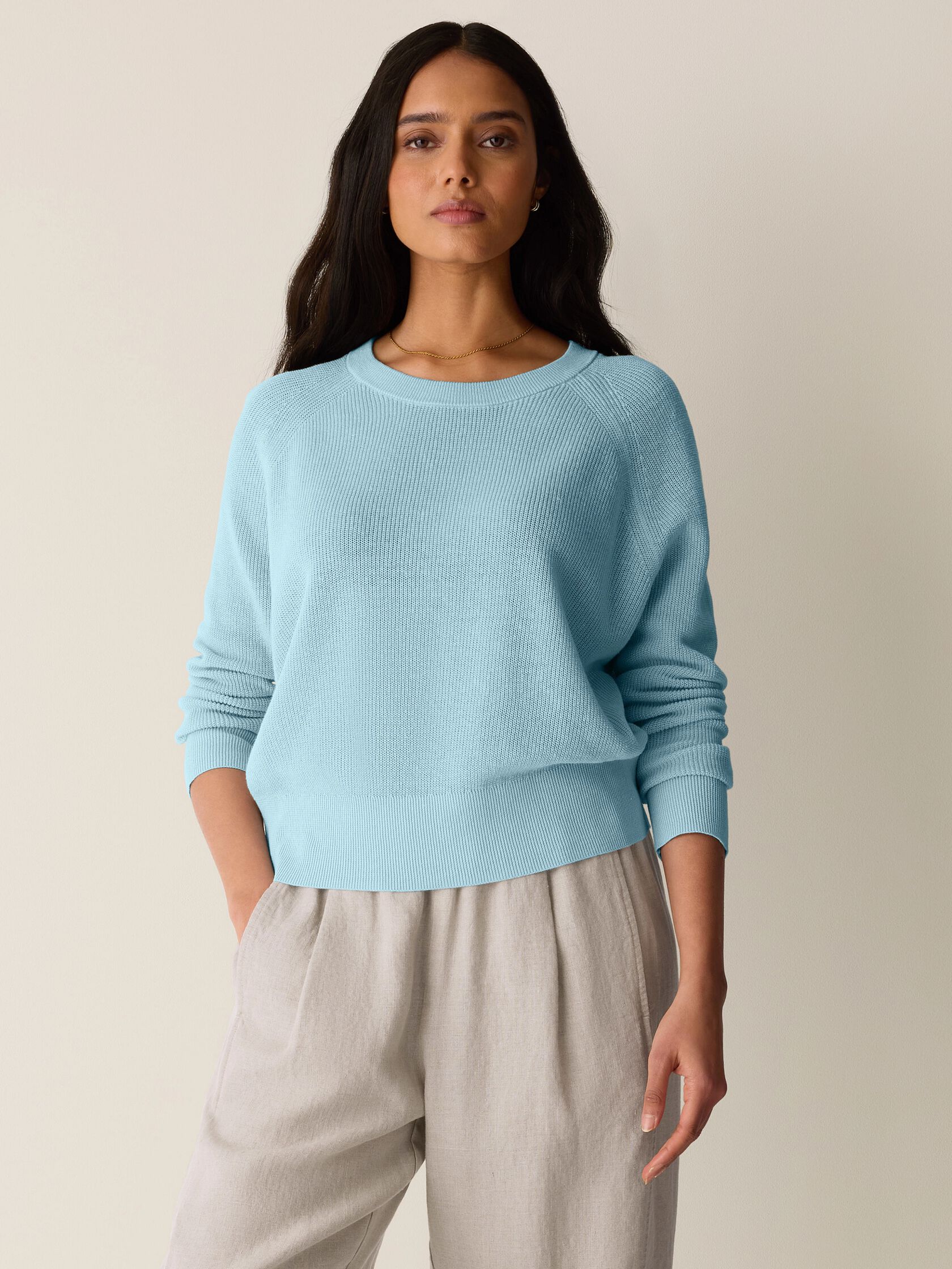 Organic Linen Cotton Wedge Sweater