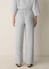 Puckered Organic Linen Stripe Straight Pant