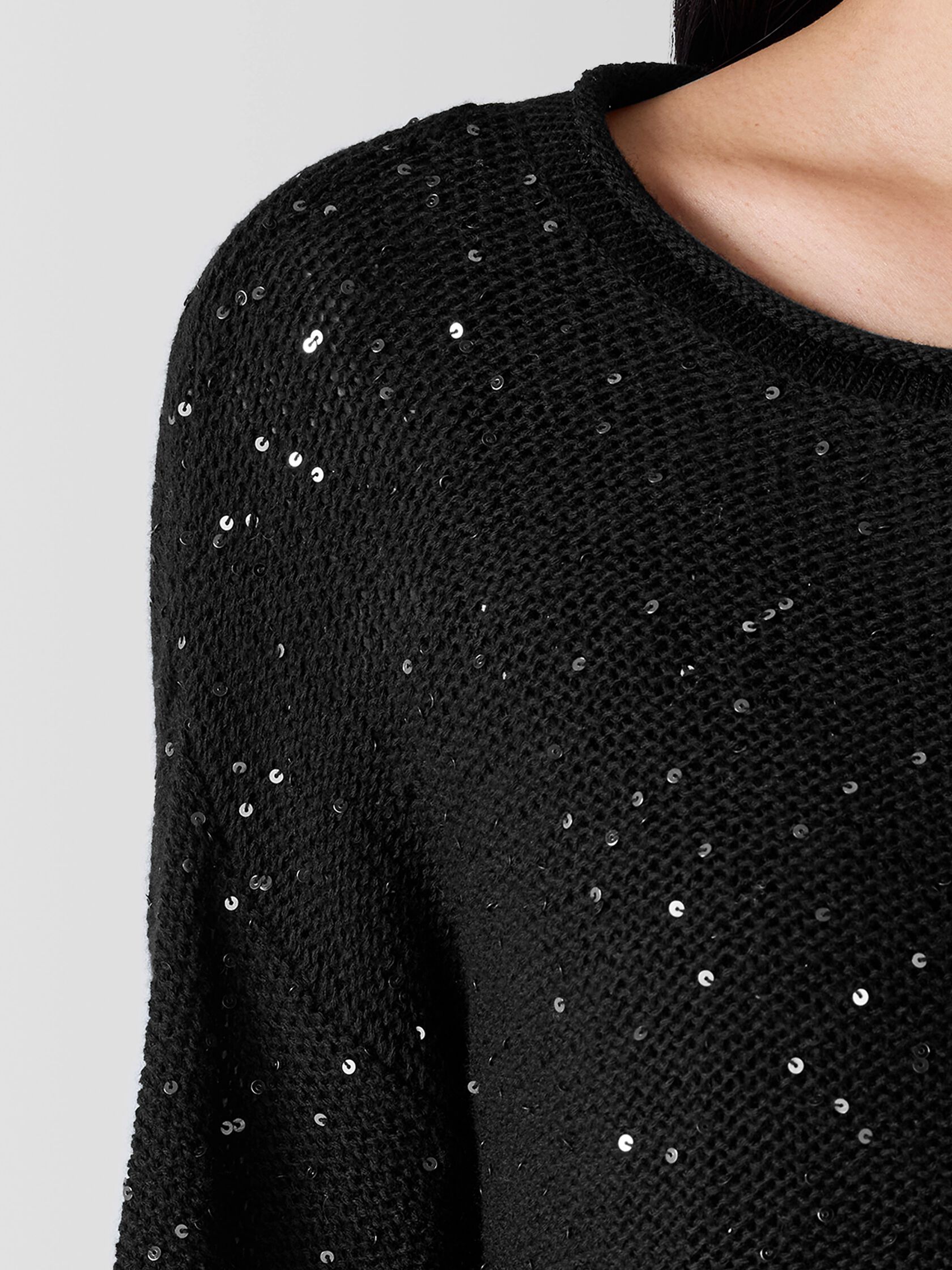 Merino Sequin Jewel Neck Top