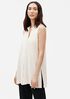 System Silk Georgette Crepe Mandarin Collar Shirt
