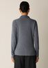M&eacute;lange Sheer Cotton Blend Knit Funnel Neck Top