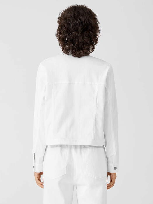Organic Cotton Denim Stand Collar Jacket