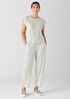 Textured Stretch Rib Round Neck Top