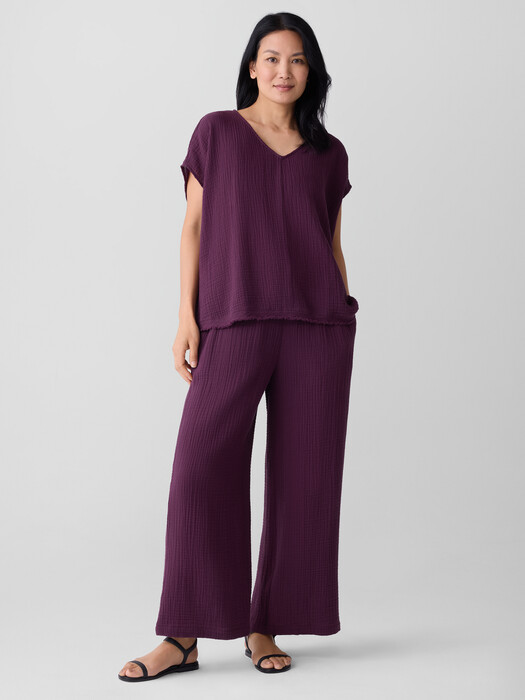 Organic Cotton Lofty Gauze Wide-Leg Pant