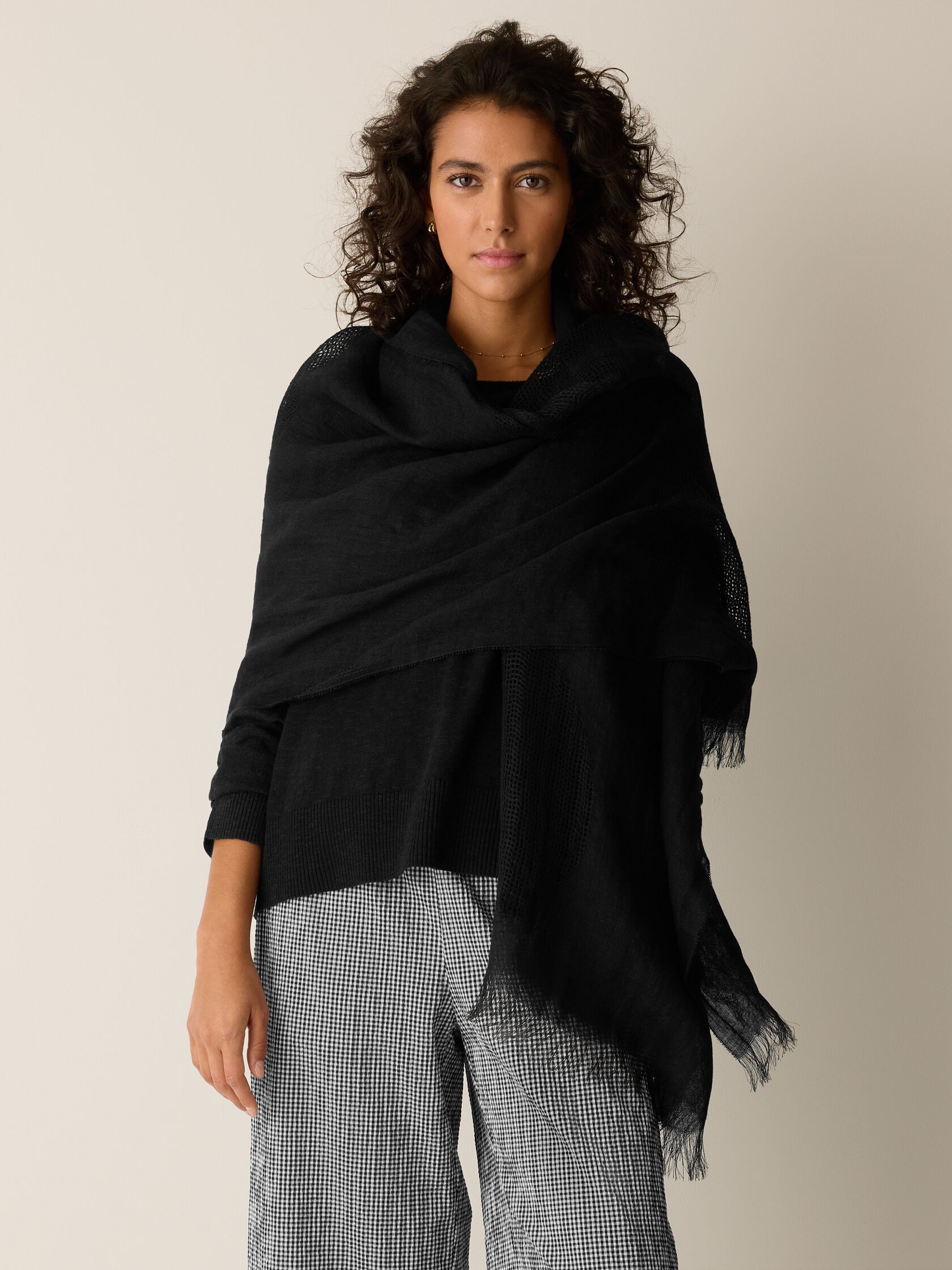 Organic Linen Circles Scarf