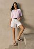 Organic Linen Cotton Slub Bateau Neck Top