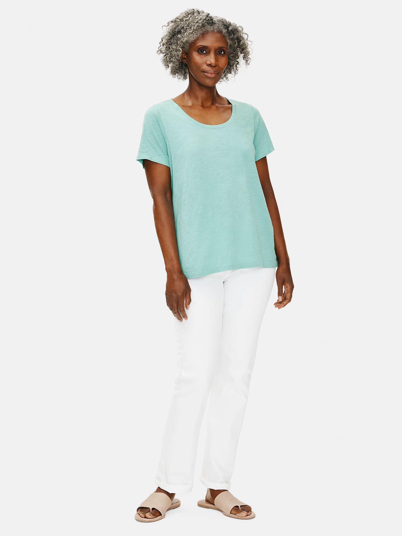 Organic Cotton Slub U-Neck Tee