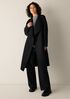 Lustrous Wool Drape Neck Coat