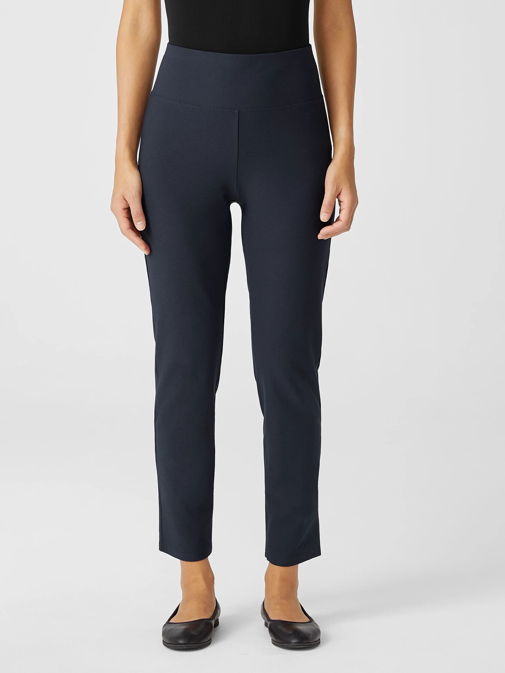 Washable Stretch Crepe High-Waisted Pant