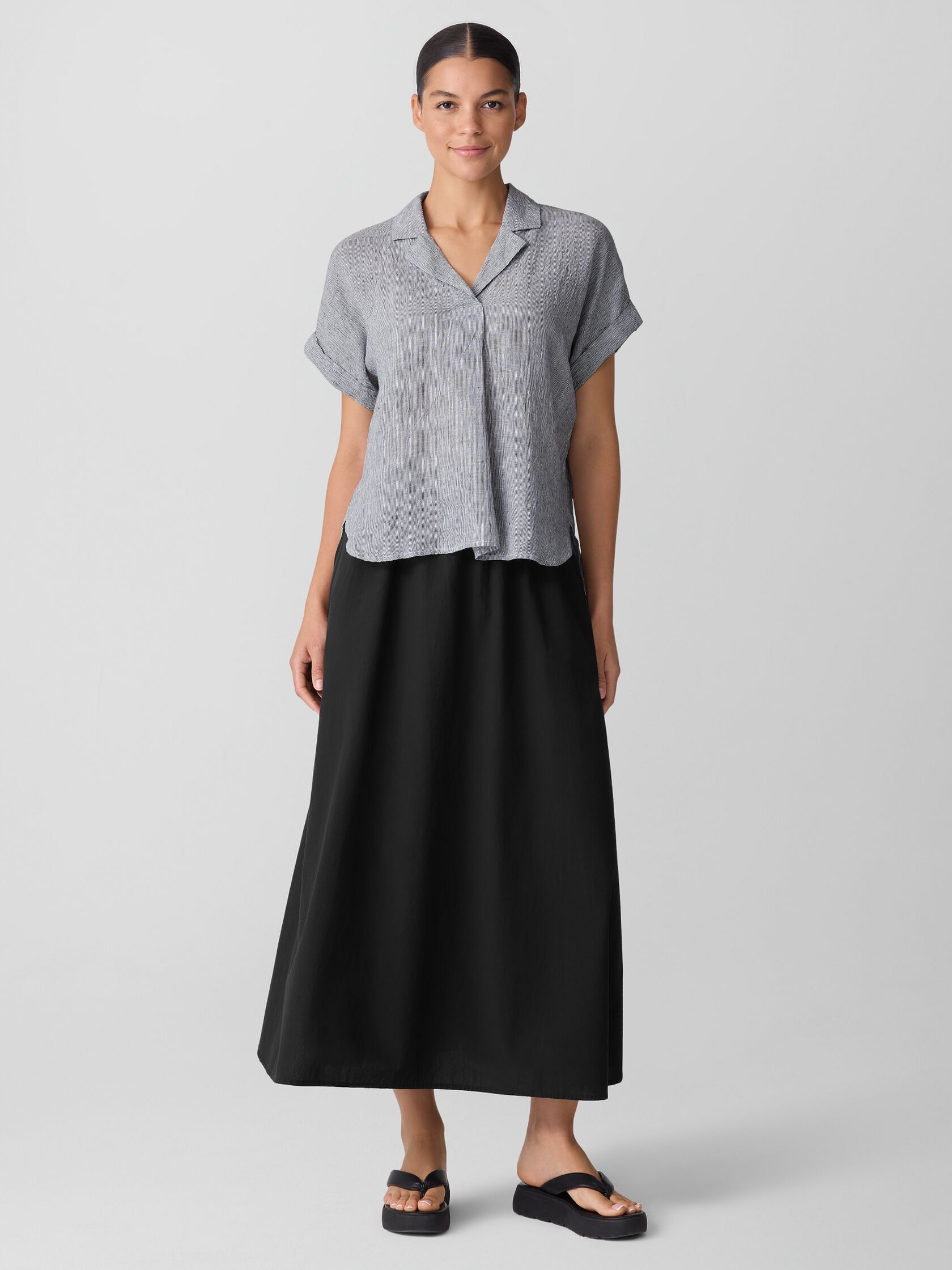 Washed Organic Cotton Poplin A-Line Skirt
