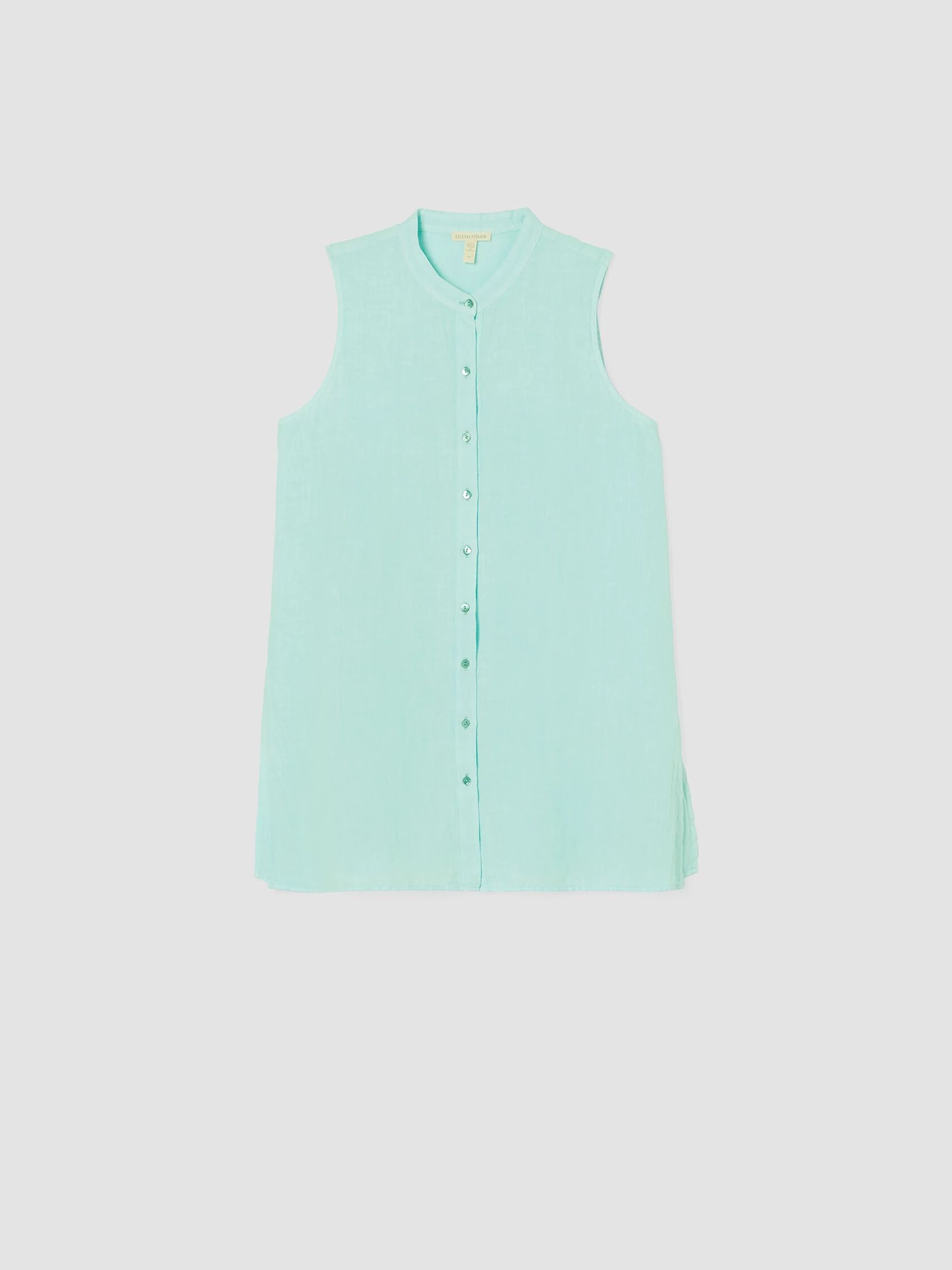 Garment-Dyed Organic Handkerchief Linen Sleeveless Shirt