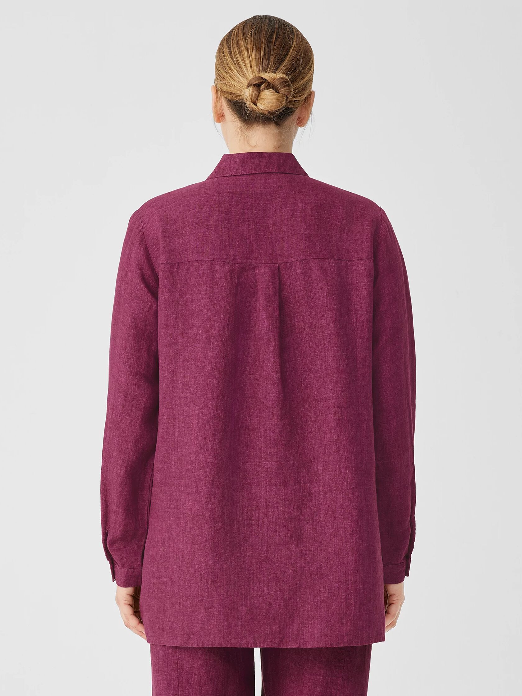 Washed Organic Linen Delave Classic Collar Shirt
