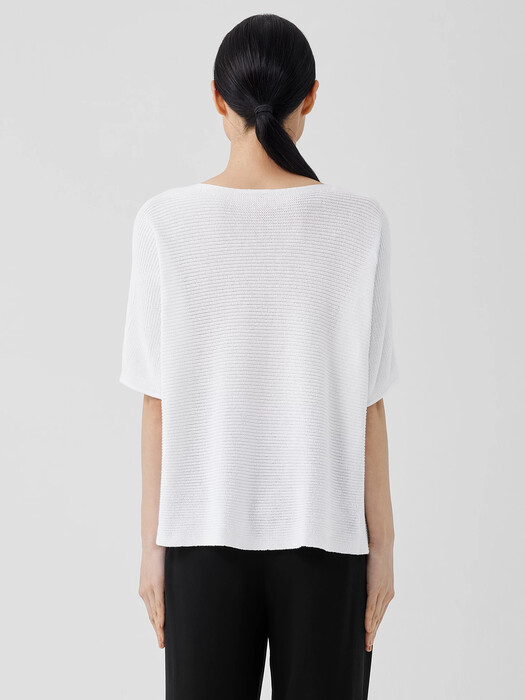 Peruvian Organic Cotton Crepe Bateau Neck Top
