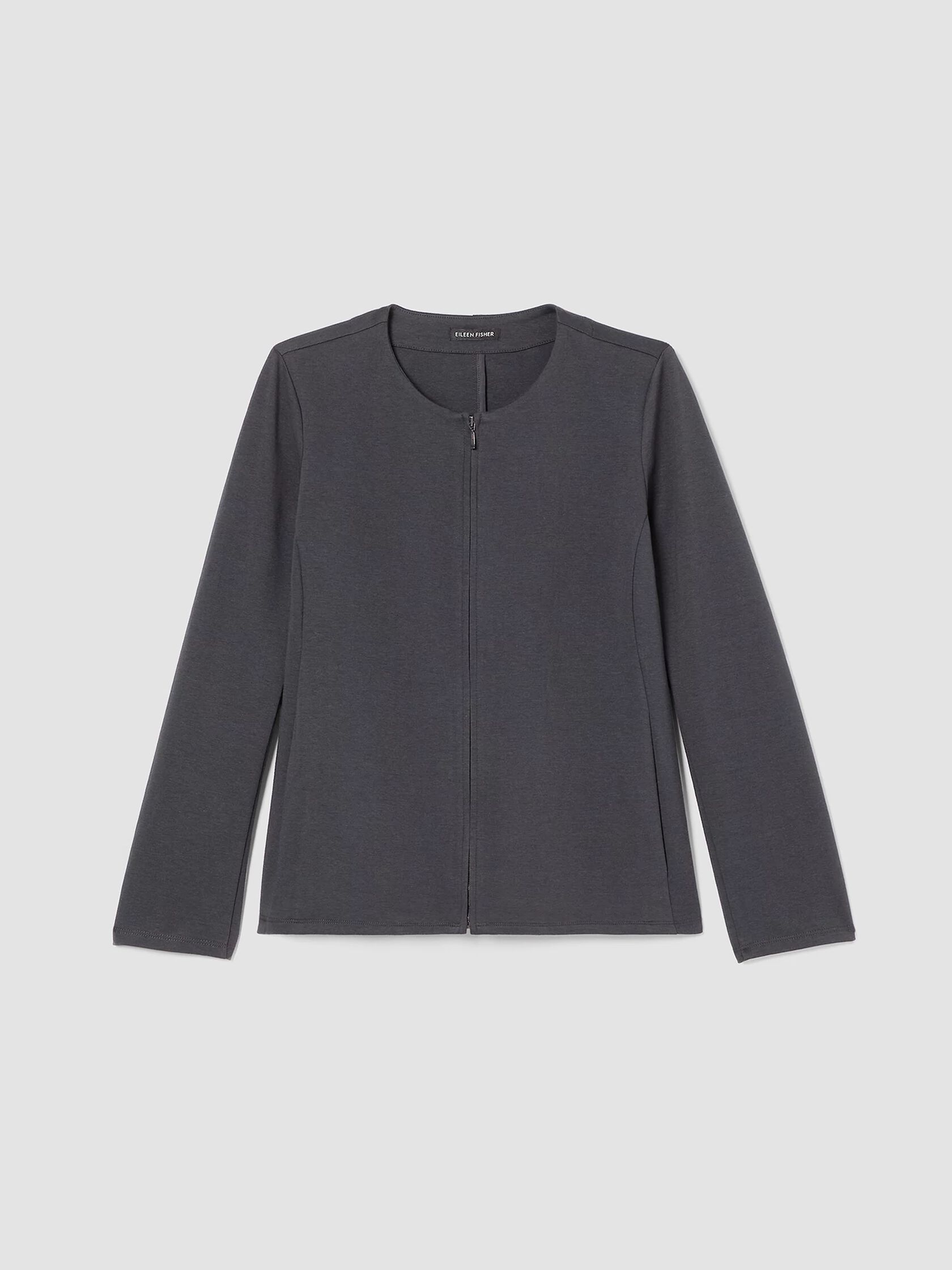 Organic Cotton Ponte Zip-Front Jacket