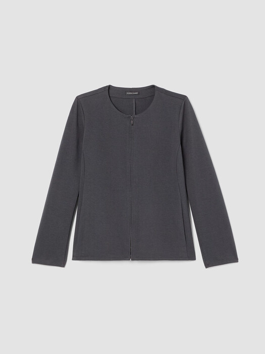 Organic Cotton Ponte Zip-Front Jacket
