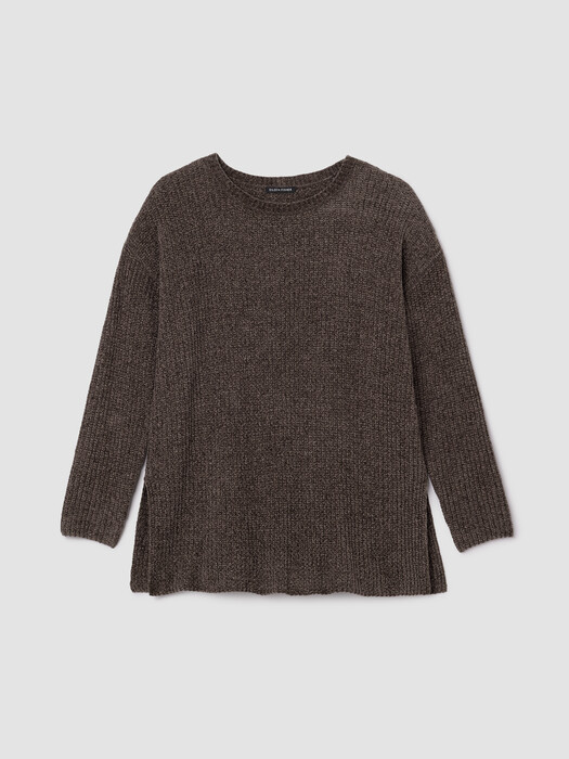 Chenille Blend Jewel Neck Top
