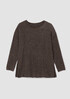Chenille Blend Jewel Neck Top