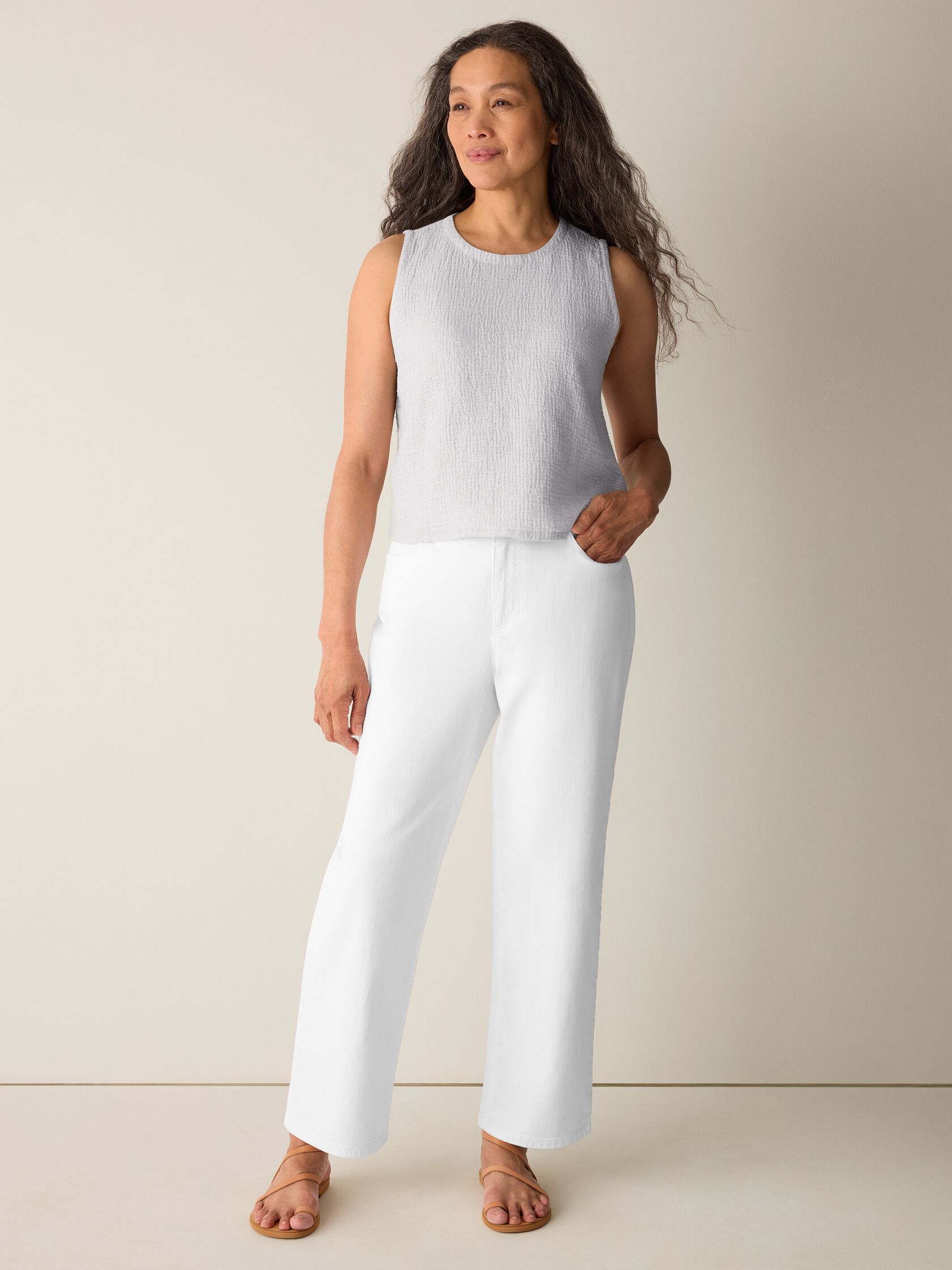 Organic Cotton Doubleweave Round Neck Tank