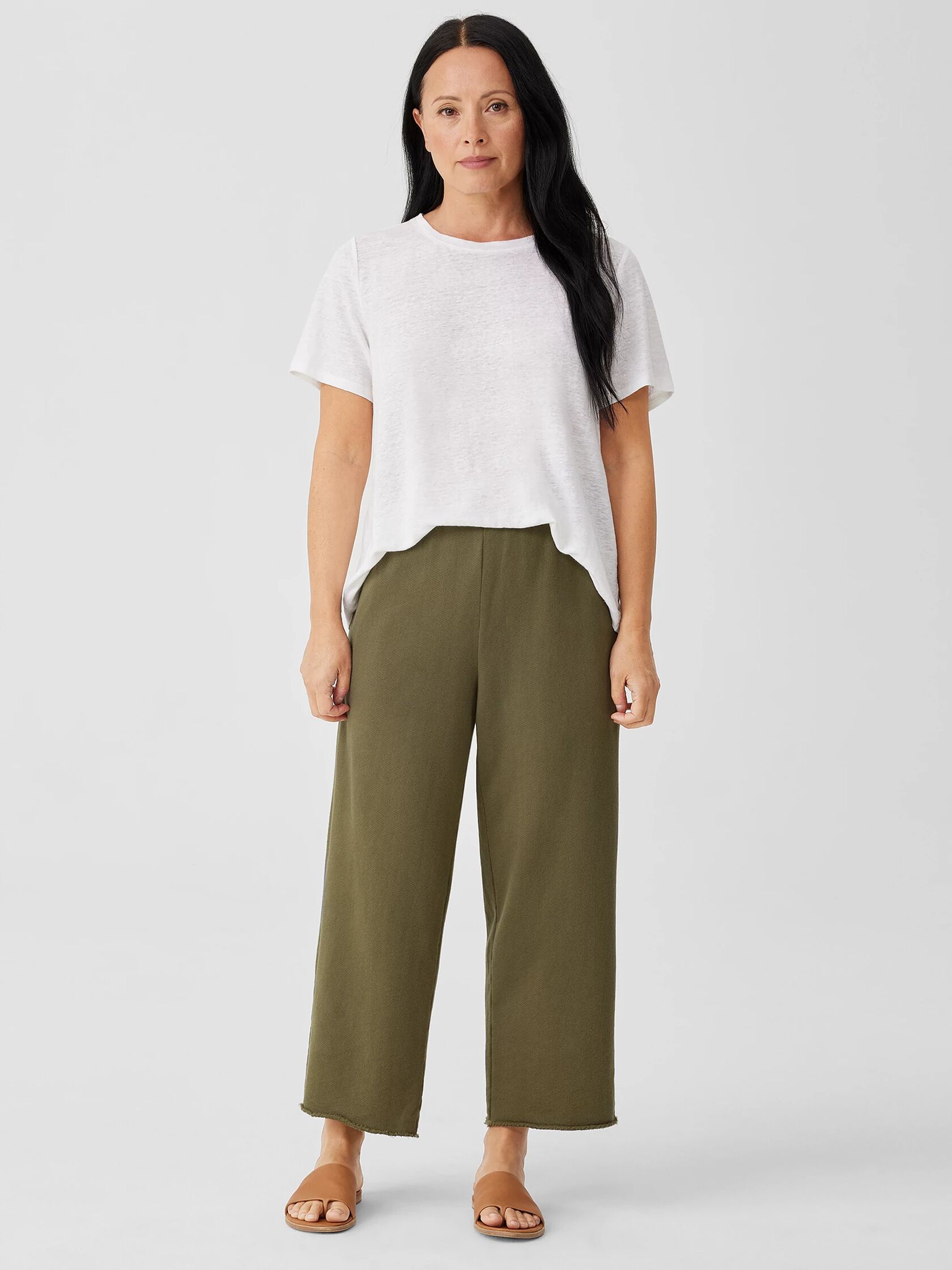 Lightweight Organic Cotton Terry Straight Pant